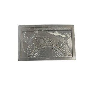 The White Ball Golf Metal Belt Buckle Womens Silver Golfing Amateur Professional